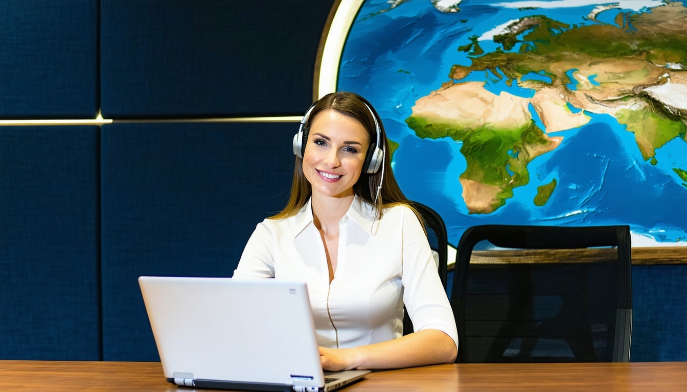 Customer support assisting with travel solutions